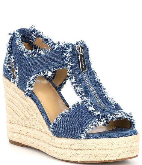 michael kors berkley wedge sandals|michael kors denim wedges.